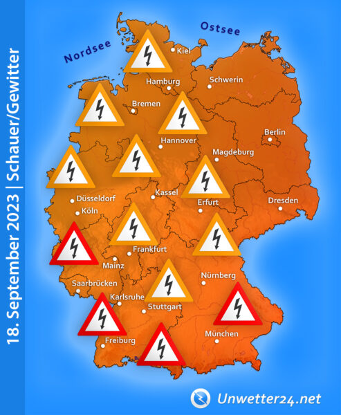 Unwettergefahr 18. September 2023