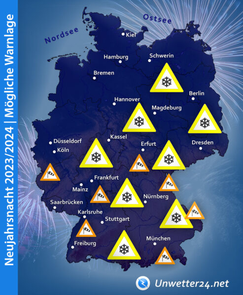 Mögliche Warnlage Neujahrsnacht 2023-2024