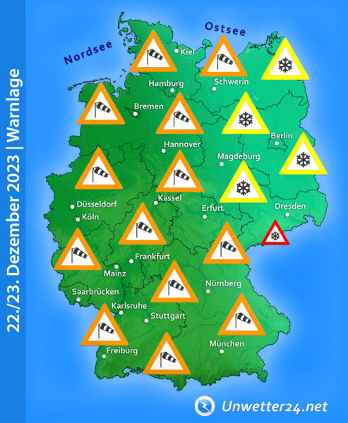 Sturm und Schnee 22. und 23. Dezember 2023