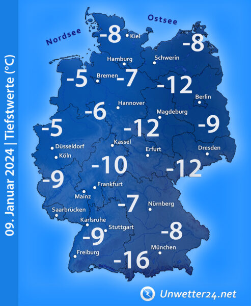 Strenger Frost 09. Januar 2024