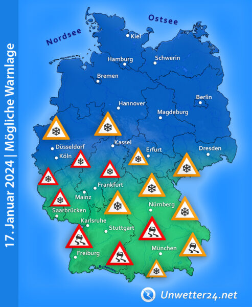 Unwetterlage Schnee und Eis 17. Januar 2024