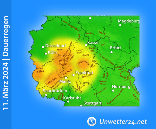 Dauerregen 11. März 2024