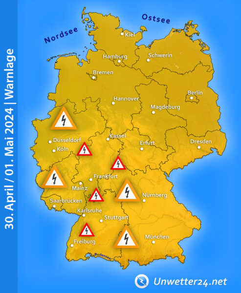 Unwetter am Maifeiertag 2024