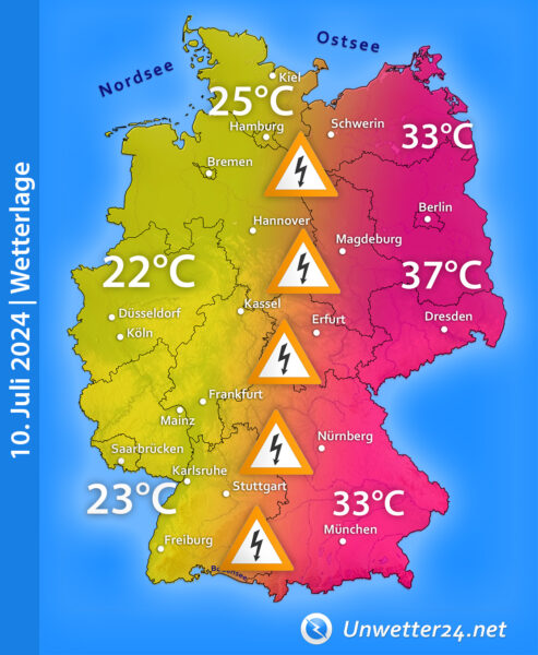 Extreme Hitze 10. Juli 2024