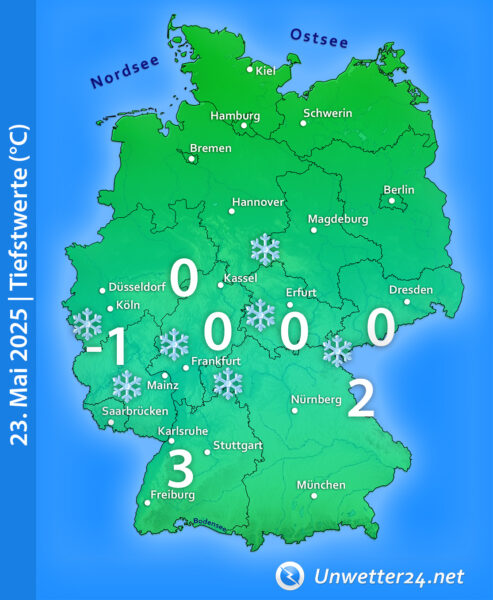 Frost am 23. Mai 2025
