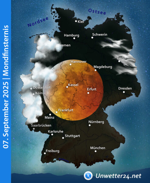 Mondfinsternis 07. September 2025 Sichtbarkeit