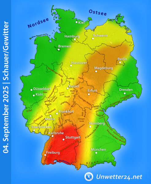 Schwere Gewitter Baden-Württemberg 04. September 2025