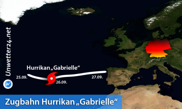 Zugbahn Hurrikan Gabrielle 2025