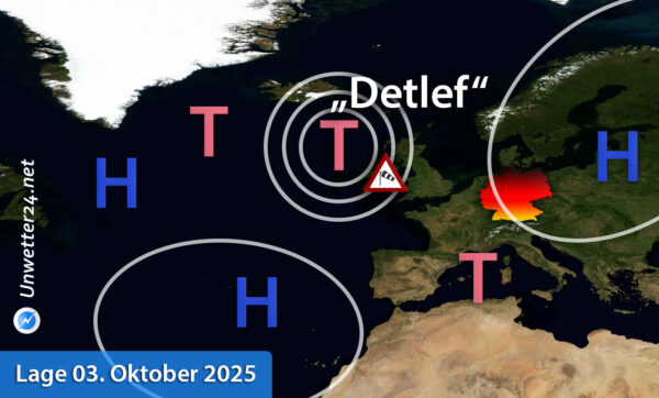 Orkantief Detlef 2025 bei den Britischen Inseln