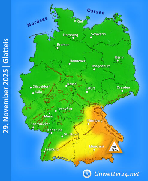 Glatteis Bayern 29. November 2025
