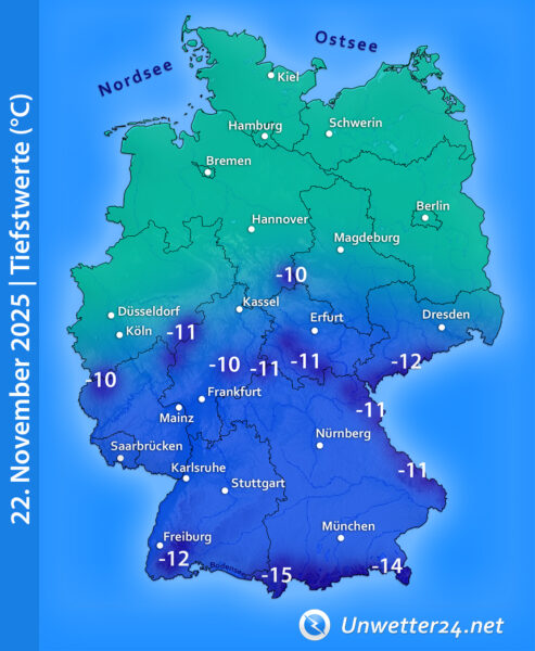 Strenger Frost 22. November 2025