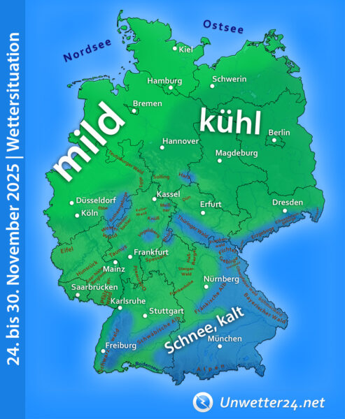 Wettersituation ab 24. November 2025
