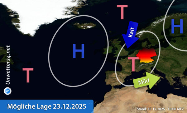 Möglicher Kaltlufteinbruch 23. Dezember 2025