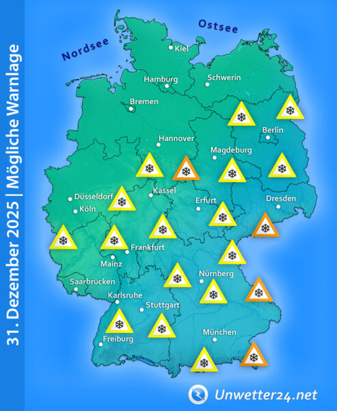 Schnee an Silvester 2025