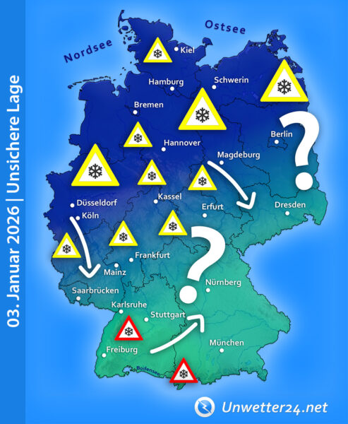 Unsichere Schneelage am 03. Januar 2025