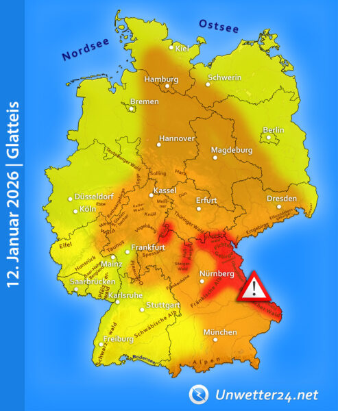 Glatteislage am 12. Januar 2026