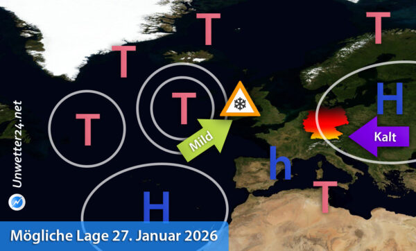 Kälte vs. Milde am 27. Januar 2026