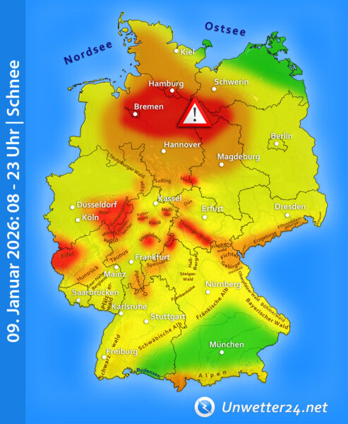 Schneelage 09. Januar 2026 tagsüber