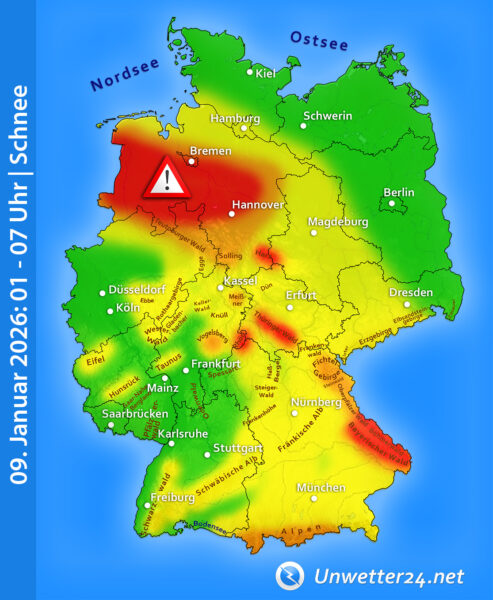 Schneelage Nacht zum 09. Januar 2026