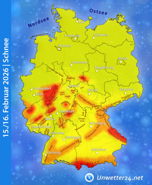 Unwetterartiger Schneefall an Fastnacht und Karneval 2026