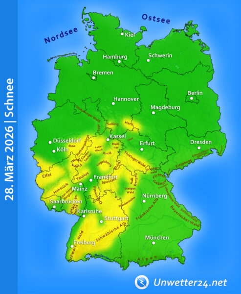 Schnee am 28. März 2026