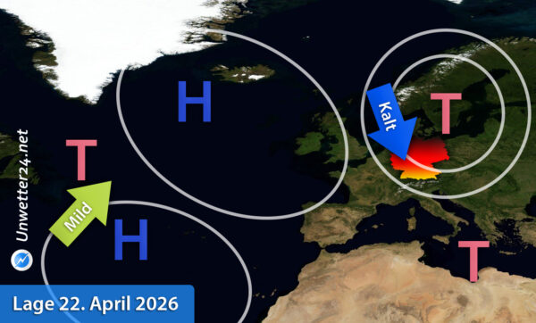 Kalte Lage am 22. April 2026