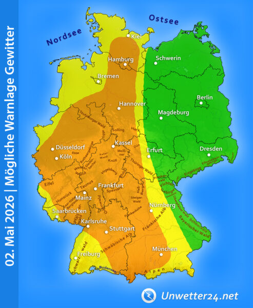 Mögliche Gewitterlage 02. Mai 2026