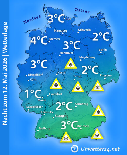 Schnee am 12. Mai 2026
