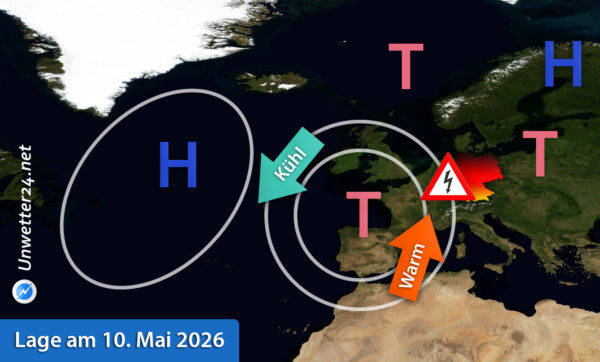 Schwergewitterlage am 10. Mai 2026