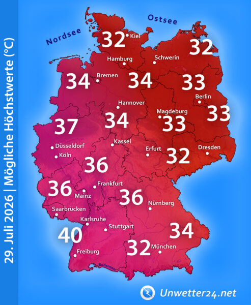 Extreme Hitze Ende Juli 2026