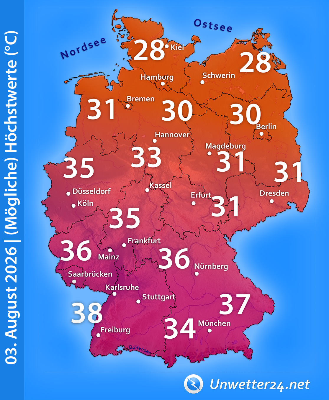Neue Hitze zum Start in den August 2026