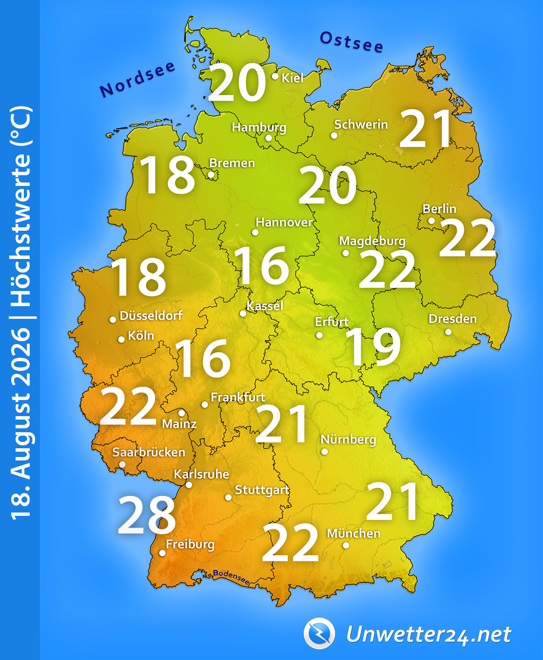 Abkühlung Mitte August 2026