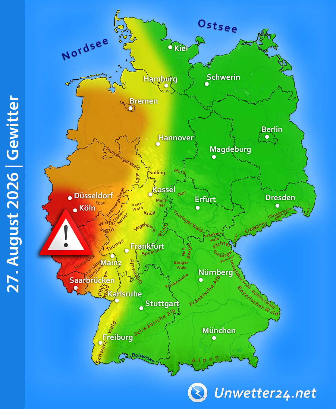Schwere Gewitter am 27. August 2026