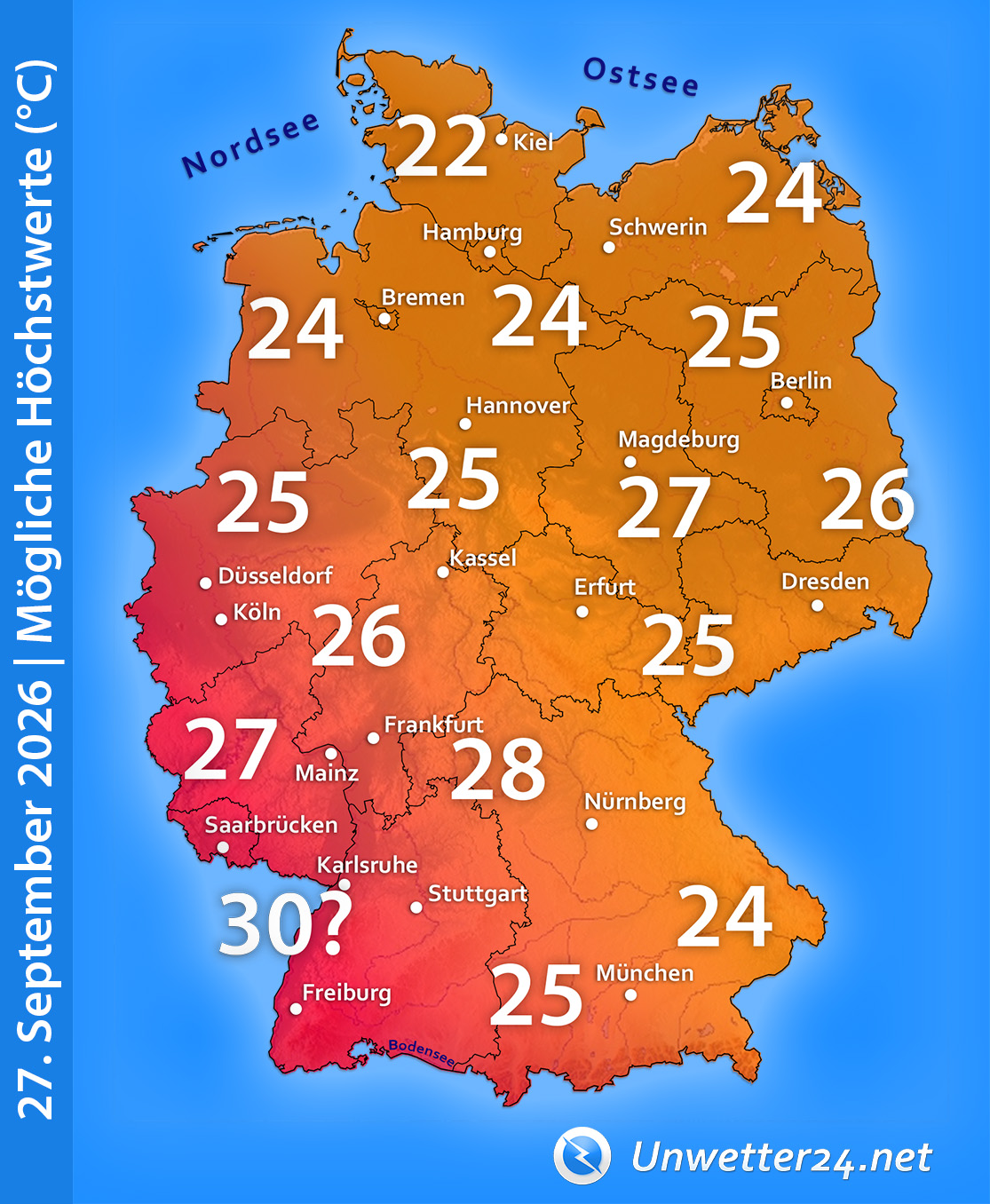 September 2026 endet zu warm